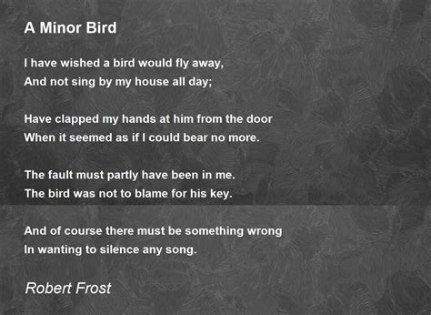 minor bird  minor bird poem  robert frost