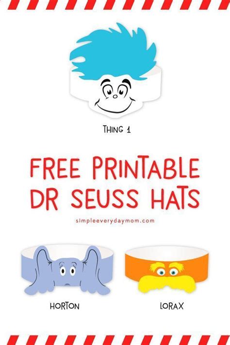printable dr seuss hats  kids dr seuss preschool activities