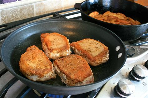 cast iron skillet apple pie pork chops topped with copycat boxed stuffing wildflour s