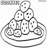 Cookies Coloring Pages Plate Print sketch template