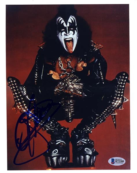 gene simmons kiss signed 8x10 photo certified authentic beckett bas coa