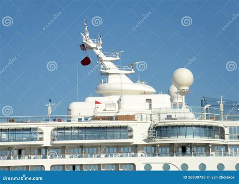 ship top tower stock photo image  communications side