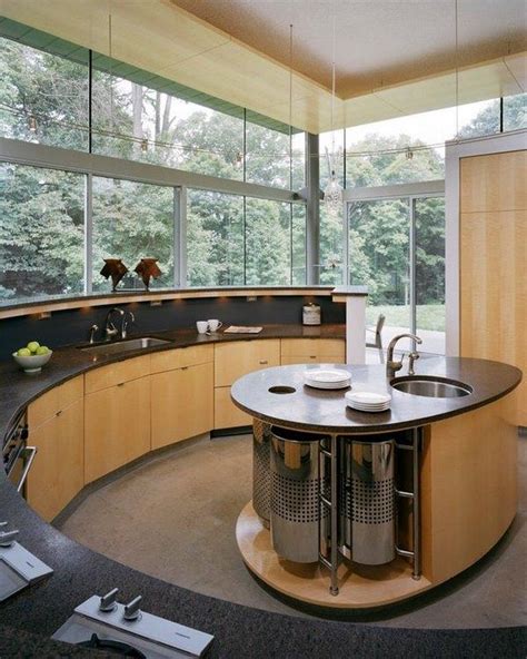 oval kitchen island complement  interior  elegant curved lines
