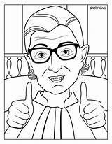 Coloring Book Sheknows Printable Pages Ruth Bader Ginsburg sketch template