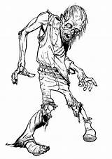 Zombie Halloween Walking Coloring Pages Scary Color Adults Adult Justcolor Transforms Him Before Right He Into Leatherface sketch template
