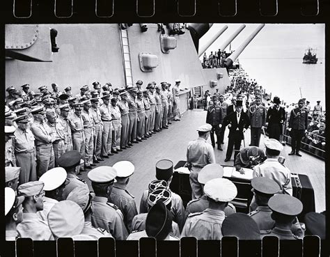 The Japanese Surrender On Board The U S S Missouri In Tokyo Bay On