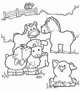 Coloring Farm Pages Animals Printable Kids Print Para Colorear Dibujos Sheet Little People Pattern Animales La Granja Imagenes sketch template