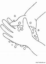 Washing Hand Wash Hands Coloring Pages Clip sketch template