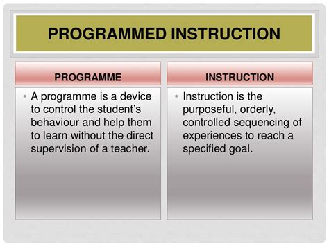 programmed instruction