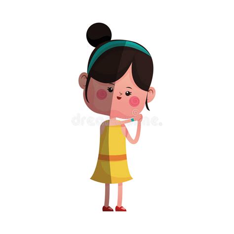 cute girl cartoon icon stock vector illustration  expression