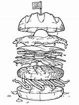 Burger Fried Mcdonalds Colornimbus Dynamite Ausmalbilder Toss sketch template