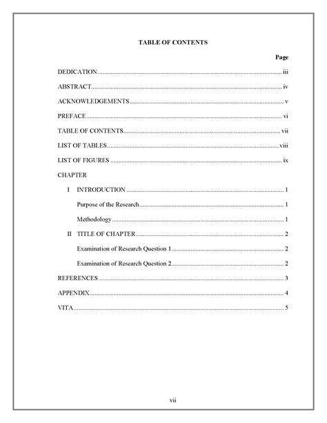research paper sample table  contents popular topics