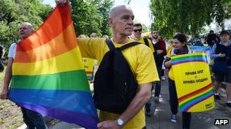 Ukraine Stages First Gay Pride March Bbc News