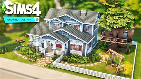 san sequoia craftsman style home growing   sims  speed build  cc youtube