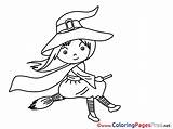 Coloring Pages Witch Printable Halloween Broom Sheet Title sketch template
