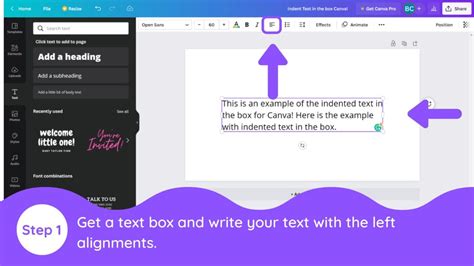 create  indent  canva text box blogging guide