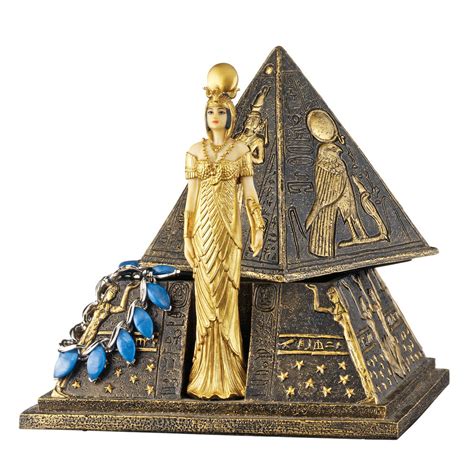Egyptian Royal Goddess Isis Jewelry Pyramid Treasure Box