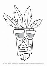 Crash Bandicoot Aku Draw Drawing Coloring Pages Desenho Characters Tattoo Color Printable Desenhos Drawingtutorials101 Kids Step Drawings Getdrawings Getcolorings Graffiti sketch template