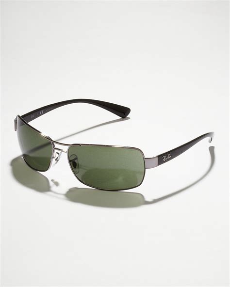 ray ban narrow aviator sunglasses in black for men lyst