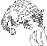 Ankylosaurus sketch template