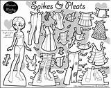 Paper Doll Marisole Dolls Punk Coloring Monday Pages Print Printable Para Colour Fashion Papel Drawing Pleats Spikes Girls Kids Thin sketch template