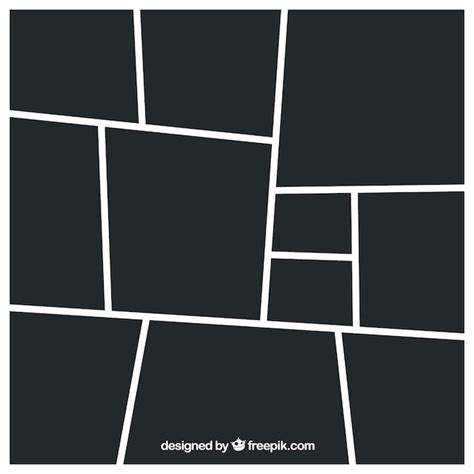 schwarze fotorahmen collage vorlage kostenlose vektor