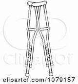 Royalty Outlined Crutches Pair Medical Coloring Pages Clipart Clip sketch template