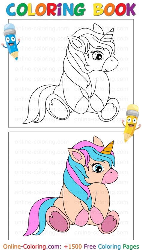 unicorn  big eyes   coloring page