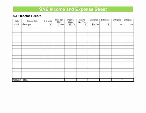 printable expense  income ledger  balance  income