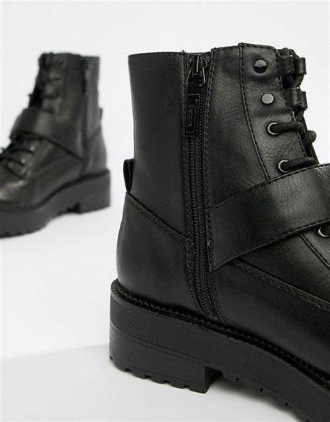 bershka bershka lace  boot lace  boots fashion boots biker boot  black sneakers