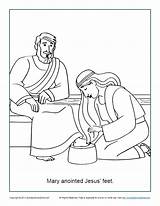 Jesus Coloring Mary Feet Anointed John Bible Matthew Anoints Pages Kids Mark Activities Sheets Printable School Sunday Her Color Activity sketch template