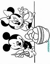 Easter Coloring Mickey Minnie Pages Printable Disney Mouse Disneyclips Eggs Painting sketch template