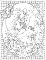 Coloring Pages Adult Disney Alice Wonderland Book Dover Creative Publications Designs Haven Print Colouring Books Princess Doverpublications Color Mandala Drawings sketch template