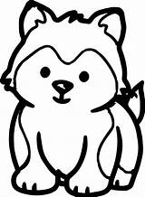 Husky Puppy Coloring Dog Pages Cute Puppies Drawing Printable Color Print Cartoon Kids Clipartmag Printing sketch template