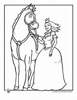Coloring Princess Horse Pages Girls Kids Riding Young Print Old Printer Send Button Special Only Use Click Woojr Woo Jr sketch template