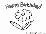 Birthday Happy Coloring Flower Pages Sheet Title sketch template