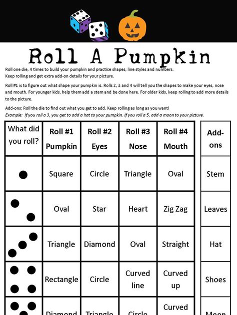 roll  pumpkin drawing dice game etsy canada