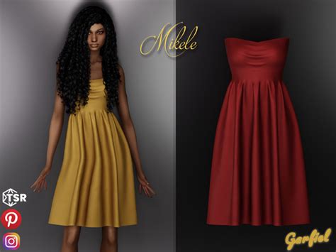 the sims resource mikele a bright eye catching dress