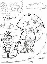 Dora Pages Coloring Easter Getcolorings sketch template