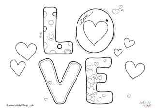 word art colouring pages