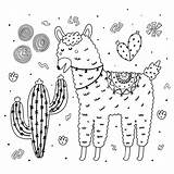 Llama Coloring Pages Lama Printable Cactus Curly Chibi Fortnite Wonder sketch template