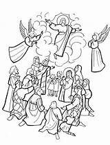 Coloring Pages Ascension Jesus Acts Book Bible Christ Clipart Heaven Google Search Kids Angel Da Ages Library Ascensione Church Colorare sketch template
