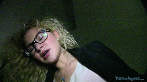 curly hair blonde in glasses blows cock and xxx dessert