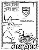 Crayola Ontario Coloring Pages Canadian Canada Provinces Flag Province Symbols Studies Social Provincial Color Flags Grade Colouring Print Differant Easy sketch template