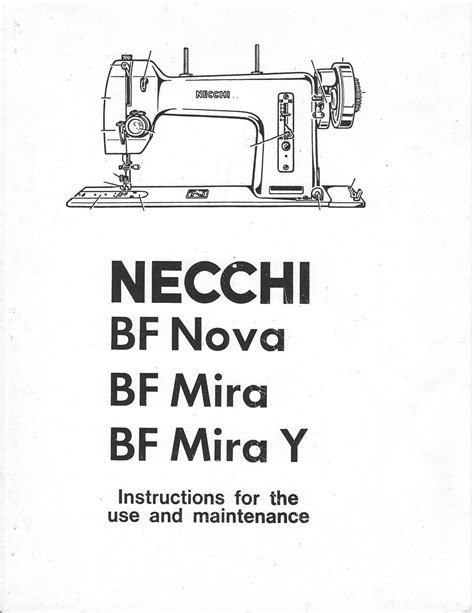 necchi bf nova bf mira bf mira  manual instruction sewing machine enlarged sewing manuals