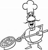 Premium Cook Italian Coloring Vector Cartoon sketch template