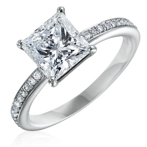 princess cut  carat gia excellent cut diamond platinum engagement