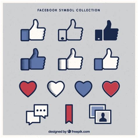 variety of facebook icons vector free download