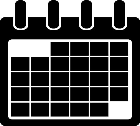 calendar black  white clipart   transparent png