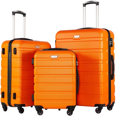 coolife coolife luggage  piece set suitcase spinner hardshell